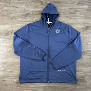 Peter Millar Beaumont Hoodie Men's XL Navy Performance Stretch Golf Full-Zip